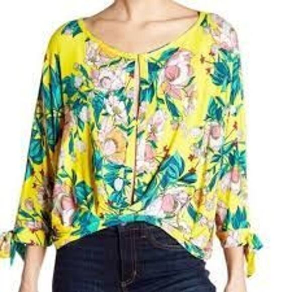 549 FREE PEOPLE FLORAL BLOUSE SMALL WN - Picture 1 of 1